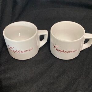 White Porcelain Cappuccino Stacking Cups Set Of 2 / 8 OZ